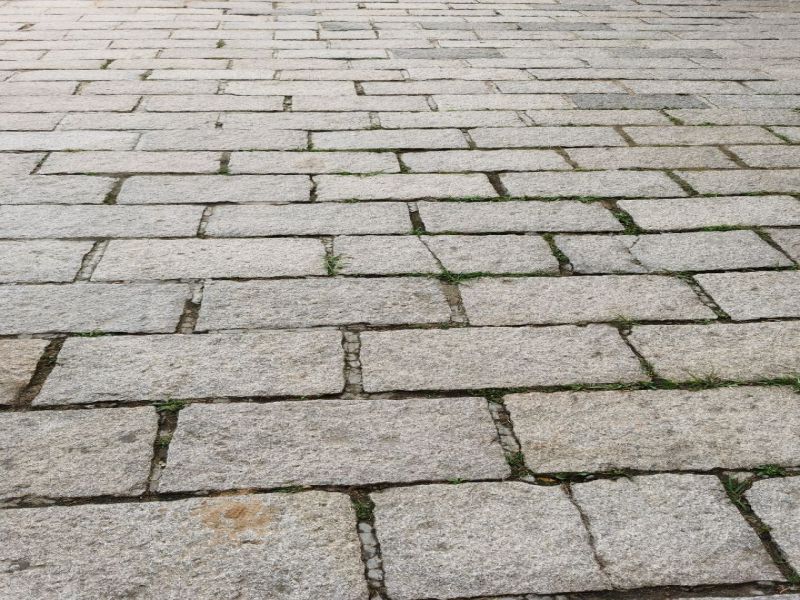 老石板在古城商丘仿古街道铺装效果